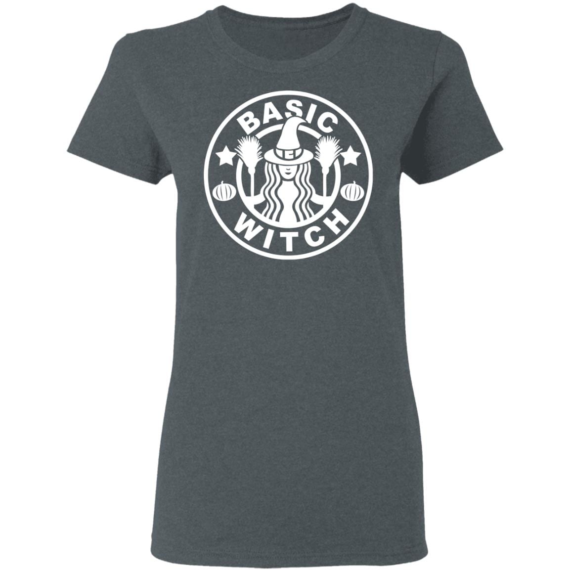 Basic Witch Funny Halloween Gift For Women Ladies T-Shirt - Premium Ladies Triblend Dolman Sleeve Shirt, Dark Heather, Ladies T-Shirt