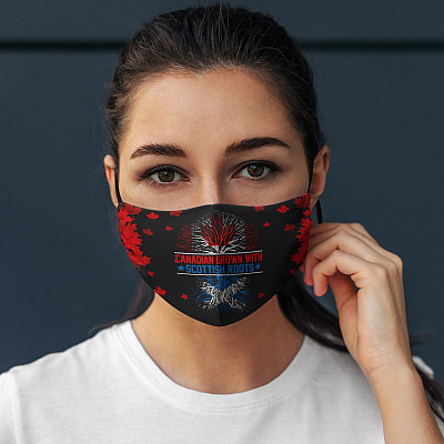 Alternative view of Canadian Grown with Scottish Roots Washable Reusable Custom - Cloth Face Mask Cover