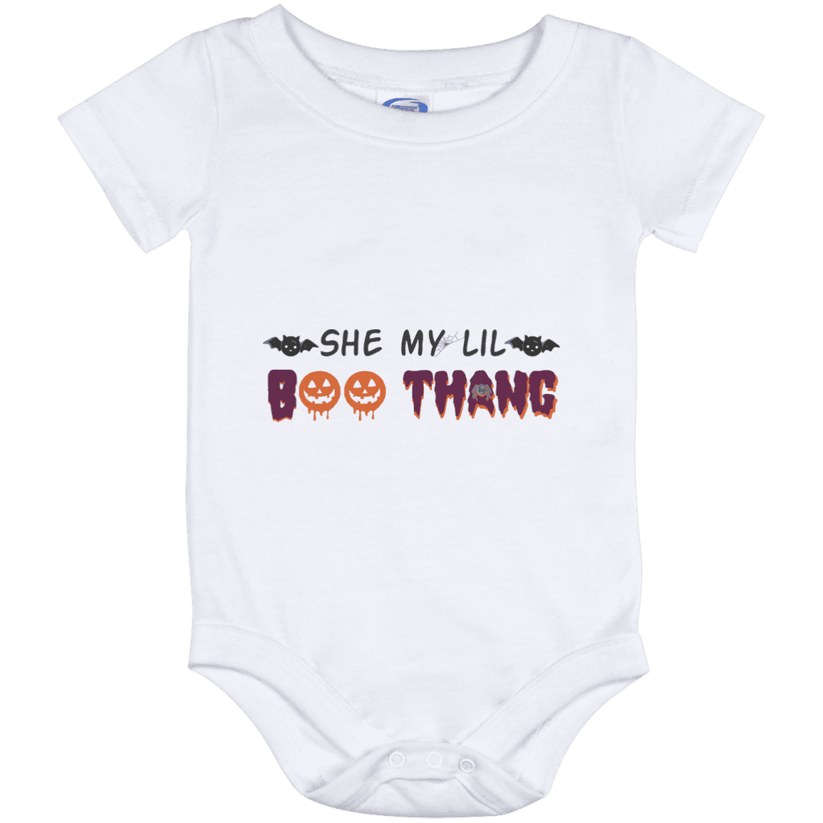 She My Lil Boo Thang Funny Halloween Baby Onesie - Infant Bodysuit, White, Baby Onesie - 12 Month