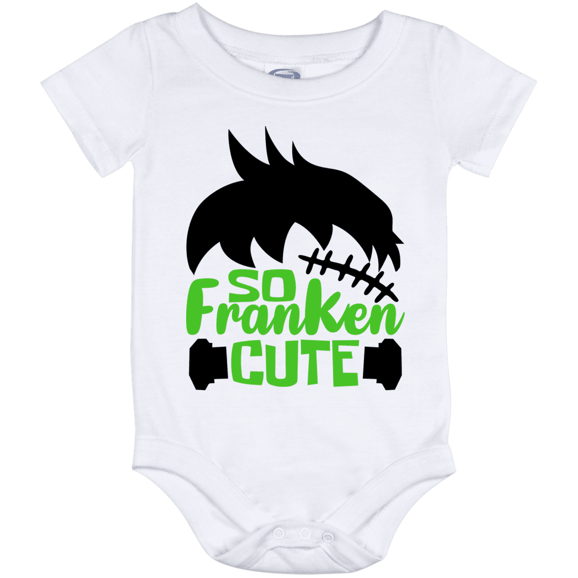 So Franken Cute Boy Franken-stein Baby Onesie - Baby Infant Bodysuit - Halloween Custome For Kids, White, Baby Onesie - 12 Month