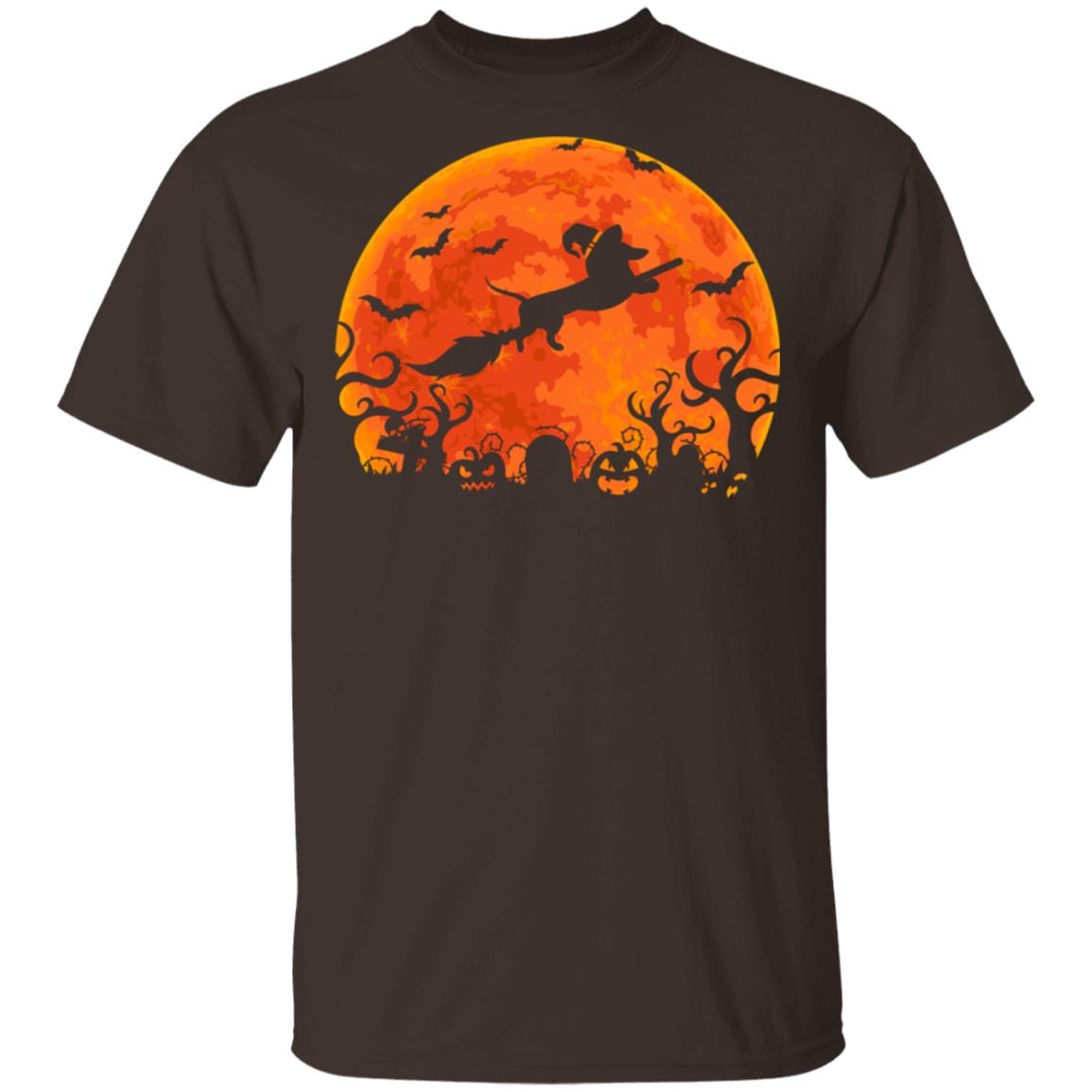 Dachshund Halloween T-Shirt - Funny Dachshund Shirt, Dark Chocolate, Unisex T-Shirt
