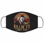 Killin' It Since 1978 Washable Reusable Custom Printed Cloth Face Mask Cover - Halloween Michael Myers Face Mask, Black, Cloth Face Cover – Medium/Large