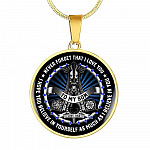 From Dad To Son Viking Circle Pendant Necklace - Never Forget That I Love You Necklace - Viking Necklace For Son - Circle Luxury Necklace (Gold Plated)