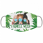 420 Hocus Pocus I Smell Weed Washable Reusable Custom - Printed Cloth Face Mask Cover, White, Cloth Face Cover – Medium/Large