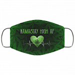 Namastay High AF 420 Cannabis Washable Reusable Custom - Printed Cloth Face Mask Cover, White, Cloth Face Cover – Medium/Large