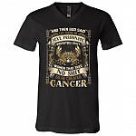 Cancer God Said Let There Be Sexy Passionate Irresistible Crazy Women So He Created Zodiac T-Shirt - V Neck, Black, V-Neck T-Shirt