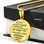 God Grand Me The Serenity To Accept The People I Can Not Change The One I Can Luxury Circle Pendant Necklace - Circle Luxury Necklace (Gold Plated)