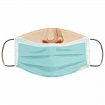 Idiot Uncovered Nose Washable Reusable Custom - Printed Cloth Face Mask Cover, White, Cloth Face Cover – Medium/Large