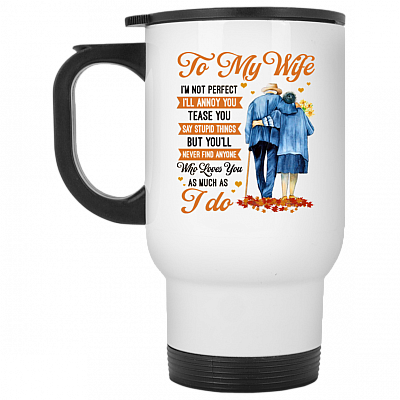 14 oz. White Travel Mug