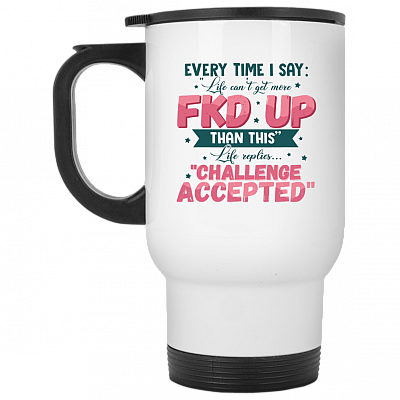 14 oz. White Travel Mug