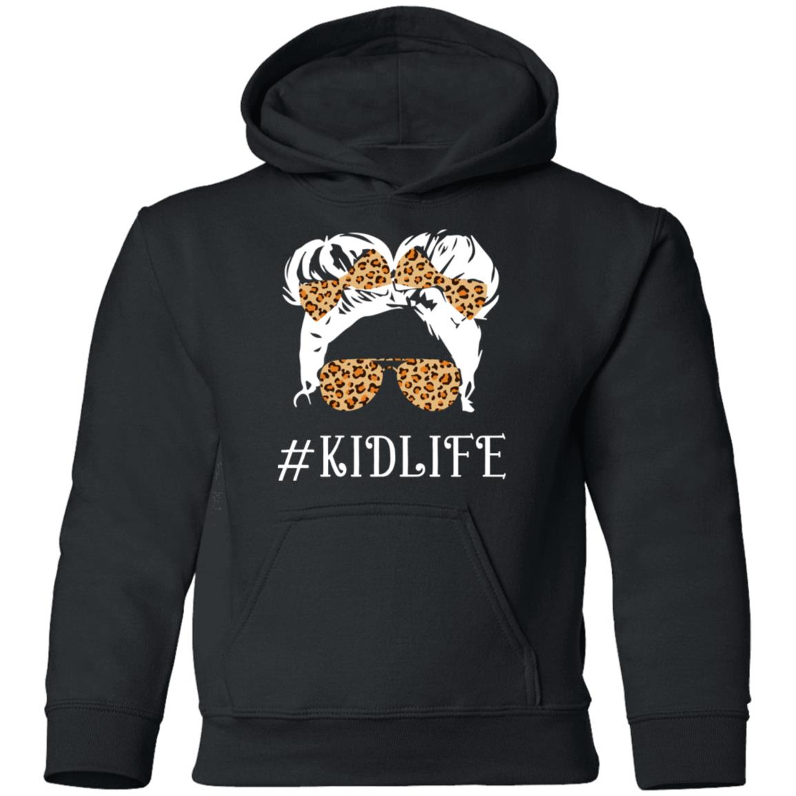 Mom Life Kid Life Mom and Daughter Matching Youth Hoodie - Sweatshirt - Long Sleeve Shirt, Black, Youth Hoodie