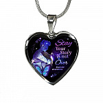 Stay Your Story Is Not Over Memorial Gift Heart Pendant Necklace - Heart Luxury Necklace (Silver)