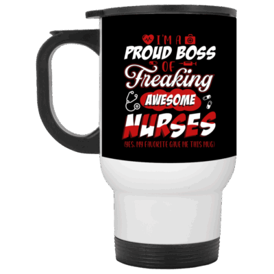 14 oz. White Travel Mug
