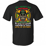 I'm A Grumpy Old Vietnam Veteran My Level Of Sarcasm Print On Back Only Plain Front T-Shirt - Vietnam Veteran Shirt, Black, Unisex T-Shirt