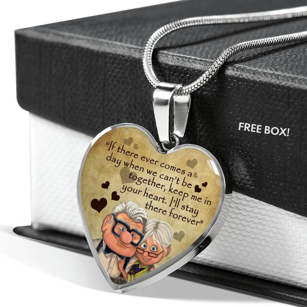 To My Wife If There ever Comes A Day When We Can't Be Together Keep Me In Your Heart Heart Pendant Necklace - Heart Luxury Necklace (Silver)