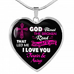 Gifts from Husband to My Wife God Blessed the Broken Road That Led Me Straight to You Heart Pendant Necklace - Heart Luxury Necklace (Silver) Gifts from Husband to My Wife God Blessed the Broken Road That Led Me Straight to You Heart Pendant Necklace - Heart Luxury Necklace (Silver)