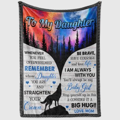 Alternative view of Wolf To My Daughter Whenever You Feel Overwhelmed Fleece Blanket - Premium Sherpa Blanket - Woven Blanket