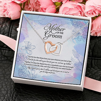 Mother Of The Groom I Promise To You Is That I Will Love Your Son As Much As You Do Interlocking Hearts Necklace