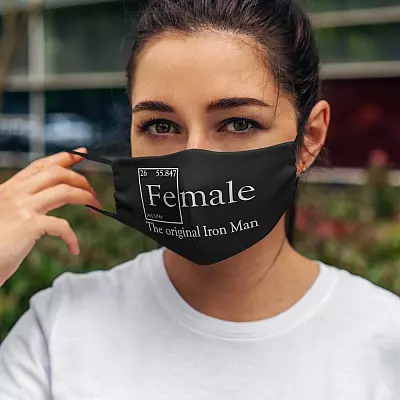 Alternative view of Element Fe Female the Original Iron Washable Reusable Custom - Printed Cloth Face Mask Cover