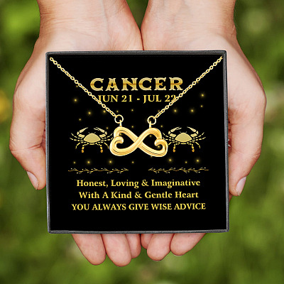Cancer Zodiac You Always Give Wise Advice Infinity Heart Pendant Necklace -  Zodiac Birthday Gifts For Astrology