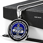 To My Son Love Dad Circle Pendant Necklace - Son Necklace From Dad - Cross Necklace - Son Gift From Dad - Circle Luxury Necklace (Silver)
