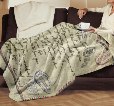 Alternative view of Dad to My Daughter I Want You to Believe Deep in Your Heart Letter Fleece Blanket - Premium Sherpa Blanket