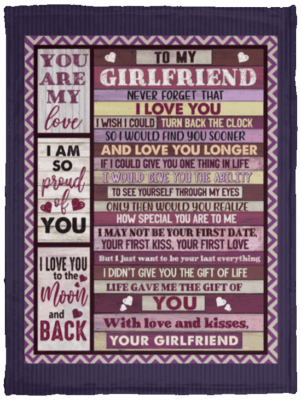 To My Girlfriend Never Forget That I Love You Fleece Blanket - Premium Sherpa Blanket - Woven Blanket, White, Cozy Plush Fleece Blanket - 30x40