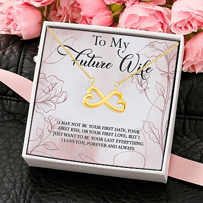 Alternative view of To My Future Wife I May Not Be Your First Date I Love You Forever And Always Infinity Heart Pendant Necklace
