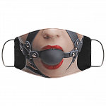 Funny Sexy Erotic Fetish Ball Gag Washable Reusable Custom - Printed Cloth Face Mask Cover, White, Cloth Face Cover – Medium/Large