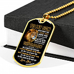 From Dad To My Son Never Forget That I Love You I Hope You Believe I Yourself Dog Tag Pendant Necklace - Dog Tag (Gold Plated)