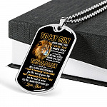 From Dad To My Son Never Forget That I Love You I Hope You Believe I Yourself Dog Tag Pendant Necklace - Dog Tag (Silver)