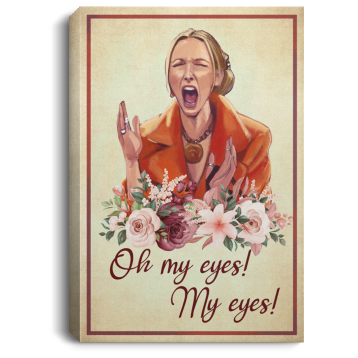 Oh My Eyes My Eyes Phoebe Funny Friends Framed Canvas - Unframed Poster - Bathroom Decor Wall Art, White, 0.75'' Framed Canvas