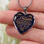 To My Daughter Always Remember You Are Braver Than You Believe Love Mom Heart Pendant Necklace - Heart Luxury Necklace (Silver)