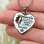 Whenever You Feel Overwhelmed Remember Whose Daughter You Are And Straighten Your Crown Heart Pendant Necklace - Heart Luxury Necklace (Silver) Whenever You Feel Overwhelmed Remember Whose Daughter You Are And Straighten Your Crown Heart Pendant Necklace - Heart Luxury Necklace (Silver)