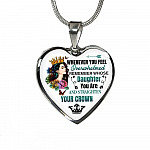 Whenever You Feel Overwhelmed Remember Whose Daughter You Are And Straighten Your Crown Heart Pendant Necklace - Heart Luxury Necklace (Silver) Whenever You Feel Overwhelmed Remember Whose Daughter You Are And Straighten Your Crown Heart Pendant Necklace - Heart Luxury Necklace (Silver)