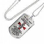 To My Son Never Give Up No Matter What Life Can Be Tough But You Are Tougher Dog Tag Pendant Necklace - Dog Tag (Silver)