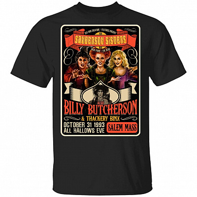 Sanderson Sisters Shirt - Hocus Pocus Three Witches T-Shirt - Witch Halloween Shirt - Fall Shirt, Black, Unisex T-Shirt