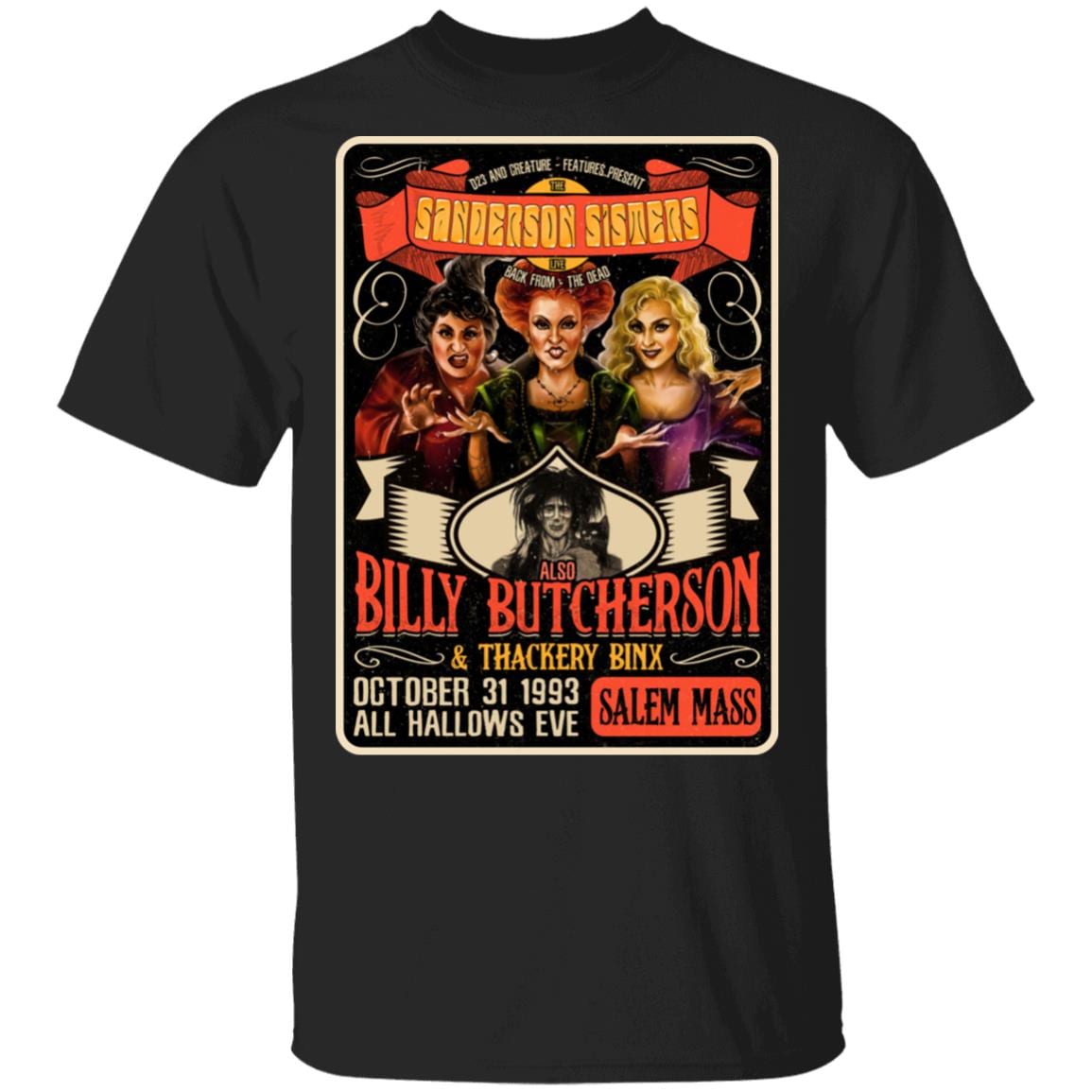 Sanderson Sisters Shirt - Hocus Pocus Three Witches T-Shirt - Witch Halloween Shirt - Fall Shirt, Black, Unisex T-Shirt