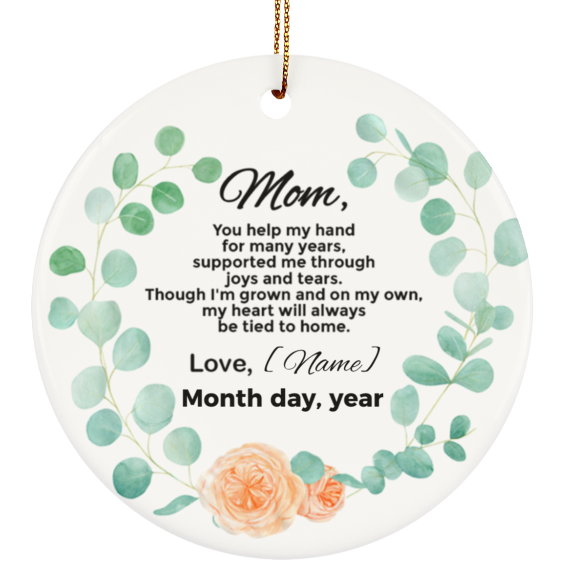 mother of the bride christmas ornament