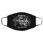 Doctor Plague Party Like It's 1347 Washable Reusable Custom - Printed Cloth Face Mask Cover, Black, Cloth Face Cover – Medium/Large