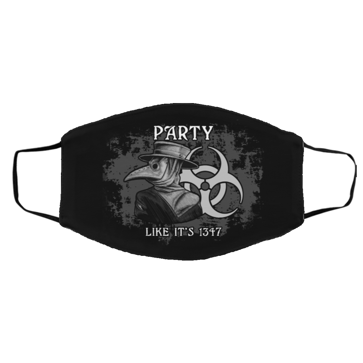 Doctor Plague Party Like It's 1347 Washable Reusable Custom - Printed Cloth Face Mask Cover, Black, Cloth Face Cover – Medium/Large