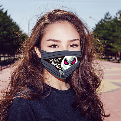Alternative view of Six Feet People Jack Skellington Washable Reusable Custom - Printed Cloth Face Mask Cover