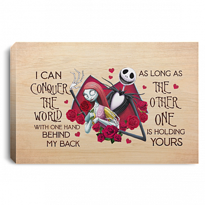 I Can Conquer The World With One Hand As Long As The Other One Is Holding Yours Framed Canvas - Unframed Poster, White, 0.75'' Framed Canvas