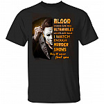 Blood Stains Are Red Ultraviolet Lights Are Blue Halloween T-Shirt - Horror Movie Killers Character Shirt, Black, Unisex T-Shirt