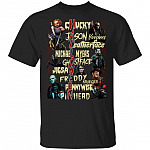 Creepy All Horror Movies Character Halloween T-Shirt - Horror Character Creepy Halloween Shirt, Black, Unisex T-Shirt