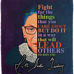 Fight For The Things You Care About Notorious Ruth Bader RBG Fleece Blanket - Premium Sherpa Blanket - Woven Blanket, White, Cozy Plush Fleece Blanket - 50x60