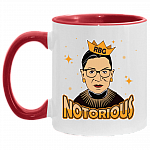 Notorious RBG - Ruth Bader Ginsburg Accent Mug, White/Red, 11 oz. Accent Mug