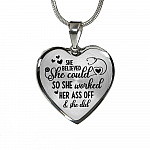 She Believed She Could So She Worked Her Ass Off and She Did Heart Pendant Necklace - Heart Luxury Necklace (Silver) She Believed She Could So She Worked Her Ass Off and She Did Heart Pendant Necklace - Heart Luxury Necklace (Silver)