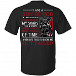 December I Am A Son Of God American Flag Print On Back T-Shirt - American Soldier December Birthday Shirt, Black, Unisex T-Shirt