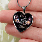 I Used To Be His Angel Now He Is Mine Memorial Heart Pendant Necklace - Loss of a Dad Sympathy Gift - Heart Luxury Necklace (Silver)